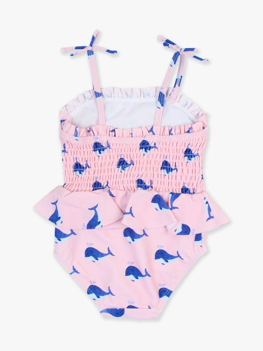 Pink Whale Friends Smocked One Piece
