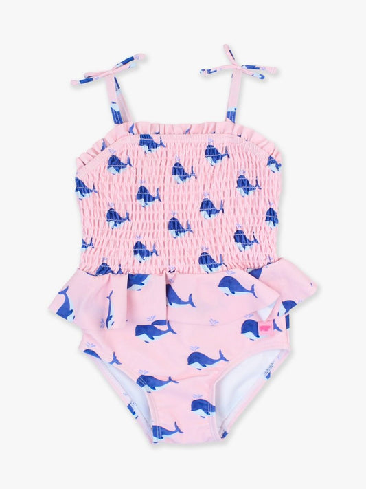 Pink Whale Friends Smocked One Piece
