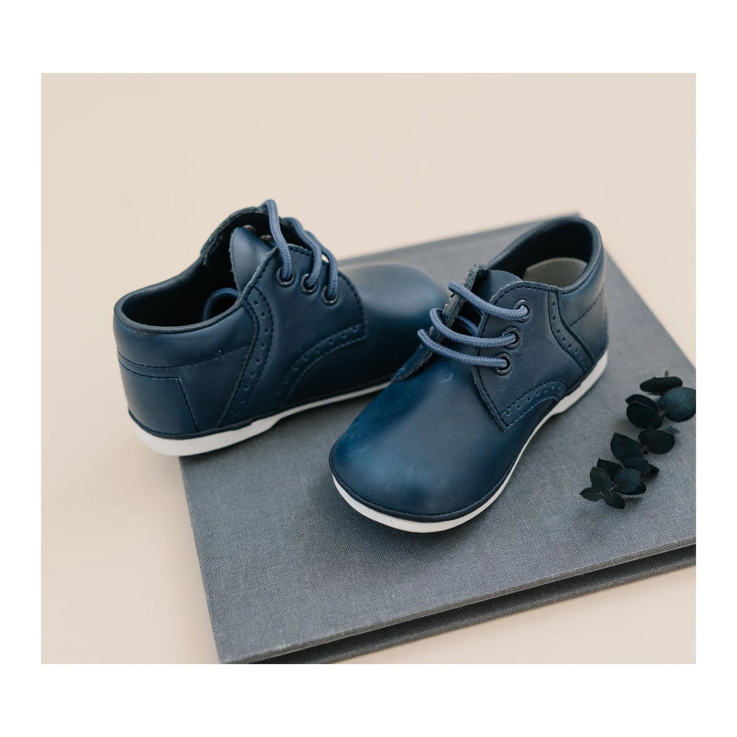 James Navy Leather Lace Up Shoe