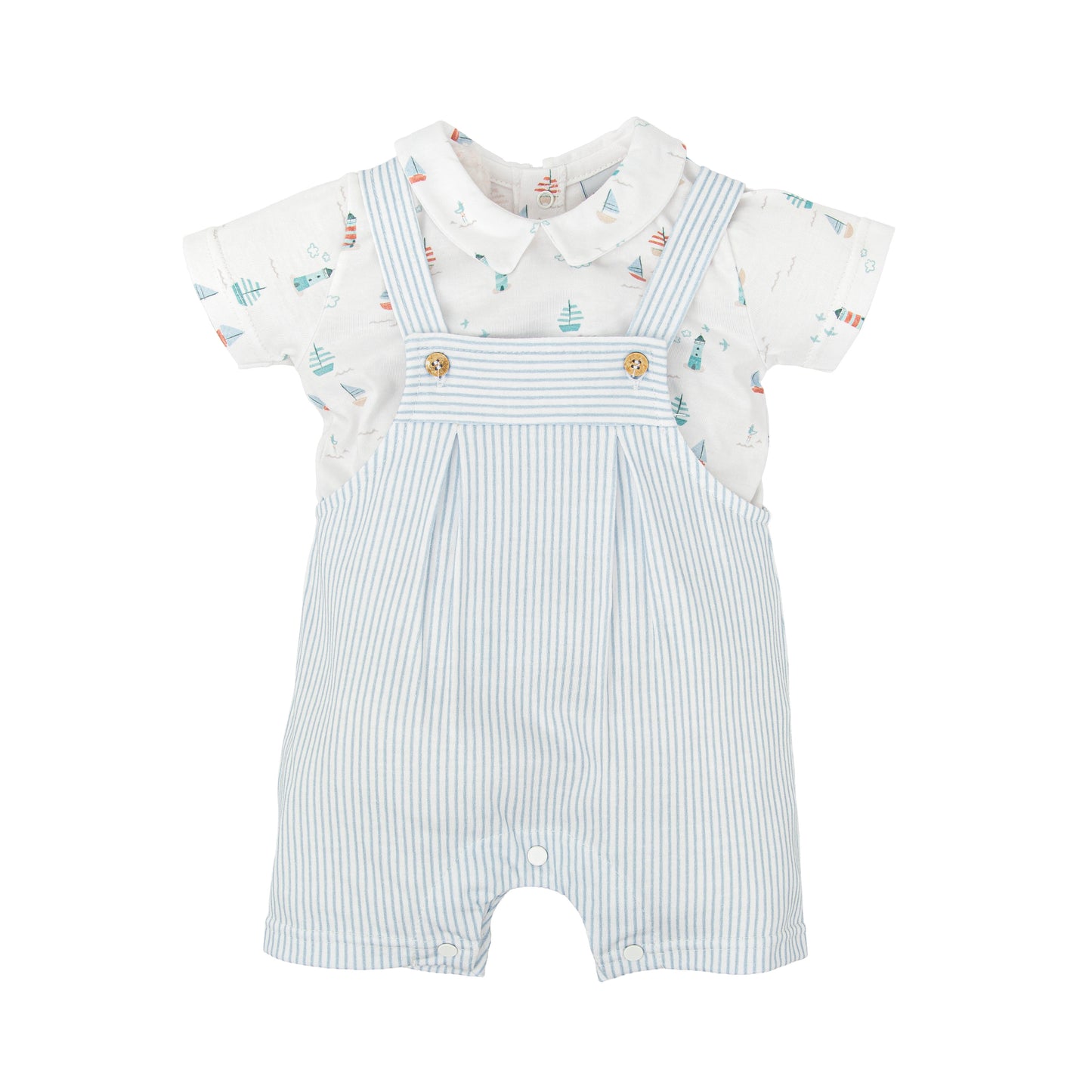 Mirada Blue Stripe Overall Romper 43221