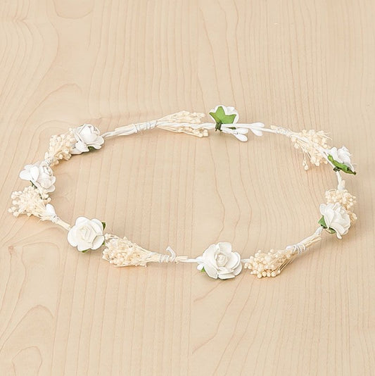 Floral Wreath Roses & Mini Flowers White