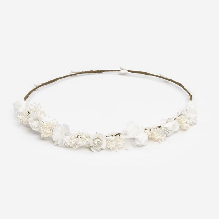 Floral Wreath Javea & Mini Flowers White