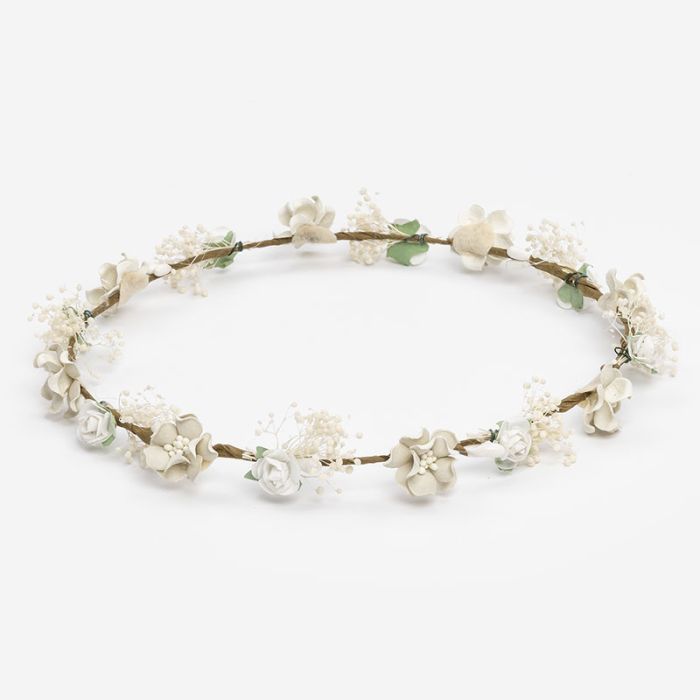 Floral Wreath Gypso & Mini Flowers Bone