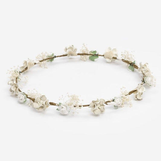 Floral Wreath Gypso & Mini Flowers Bone
