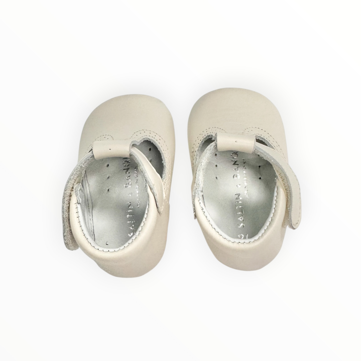 Porcelana Leather T-Strap Velcro Strap