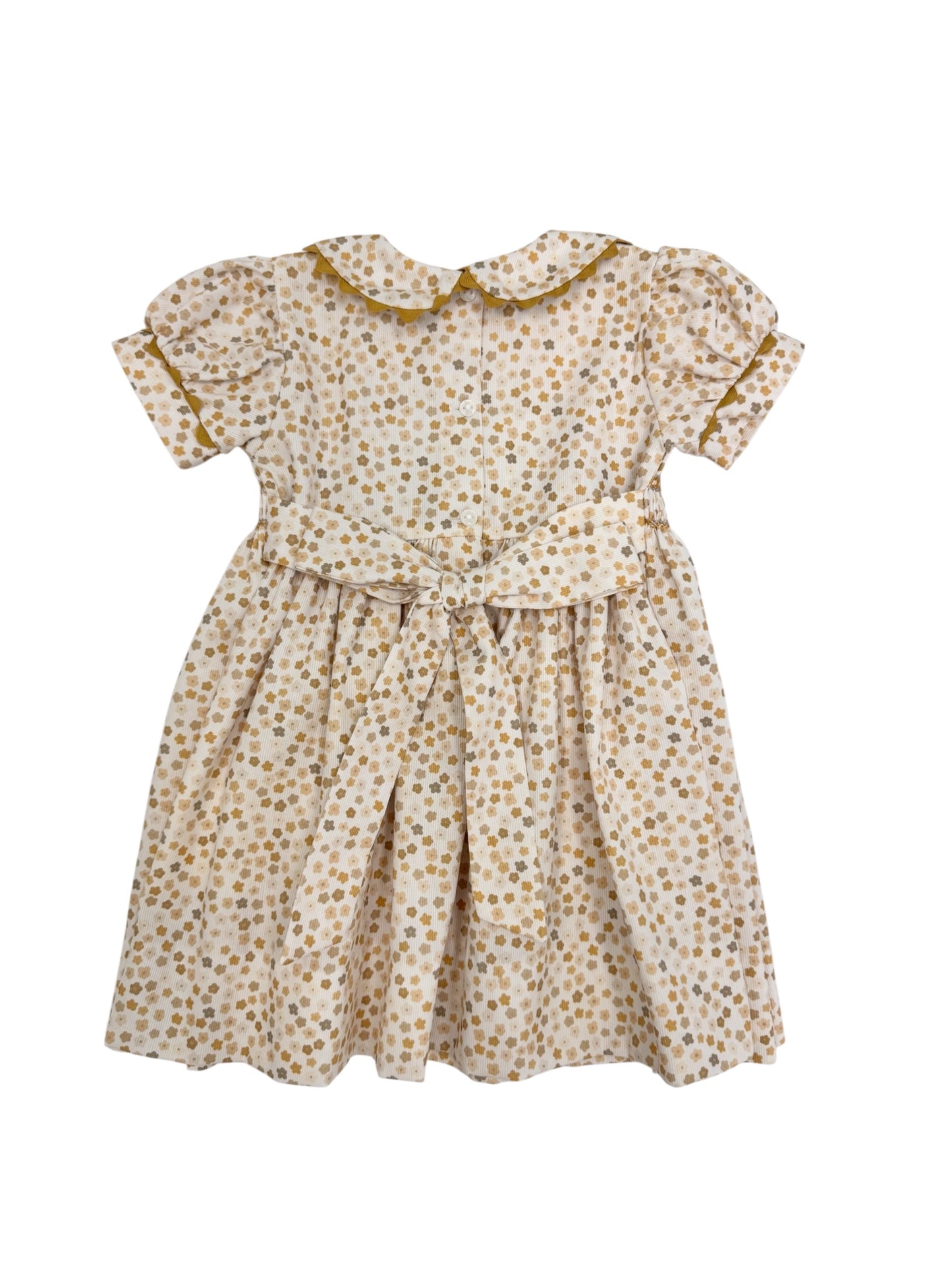Mustards Calico Print Smocked Dress