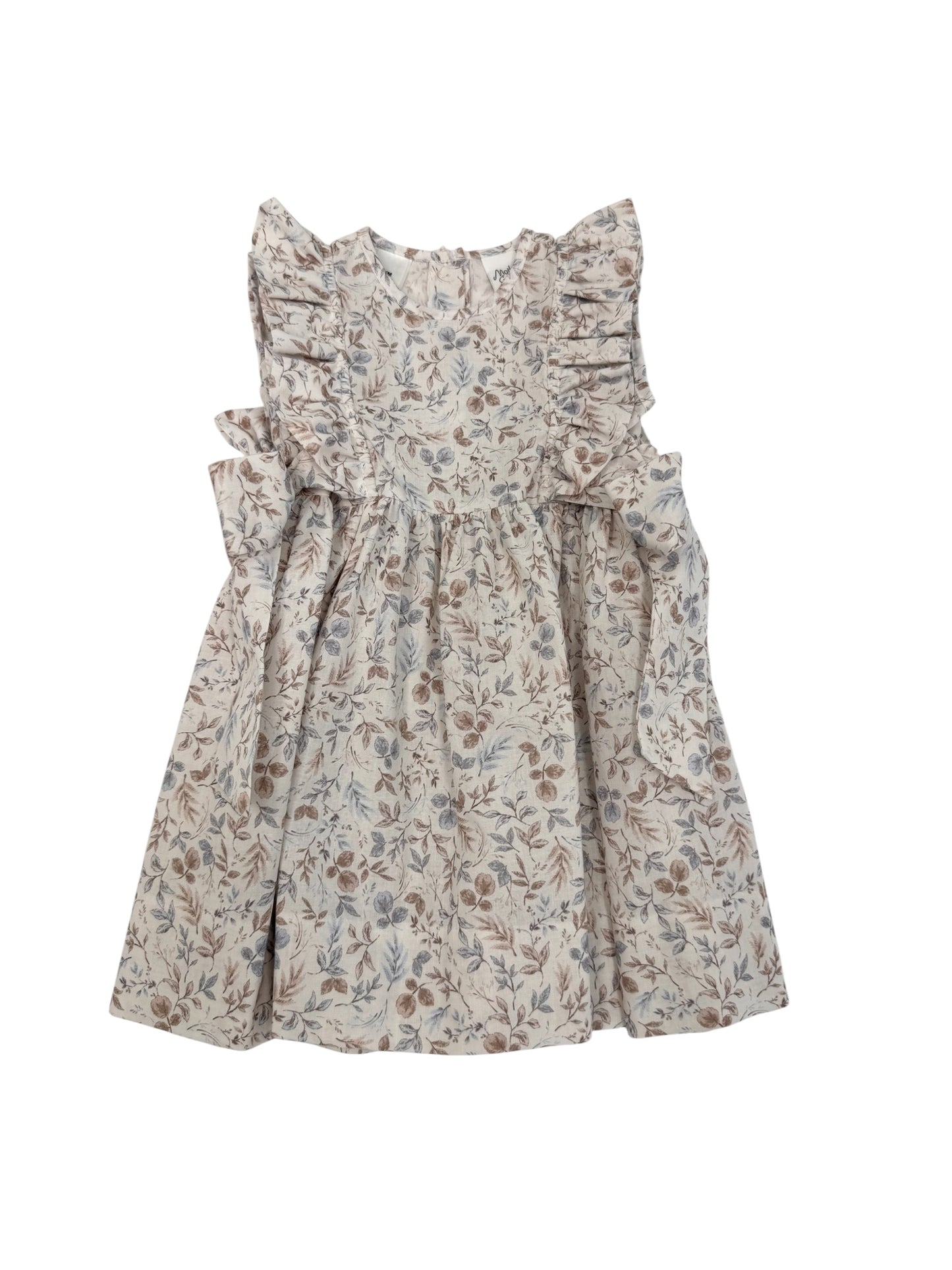 Dusty Blue Petals Ruffle Dress
