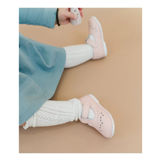 Birdie Pink Leather T-Strap