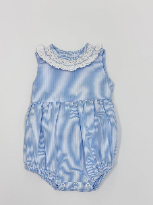 Blue Stripe Kate Smocked Bubble