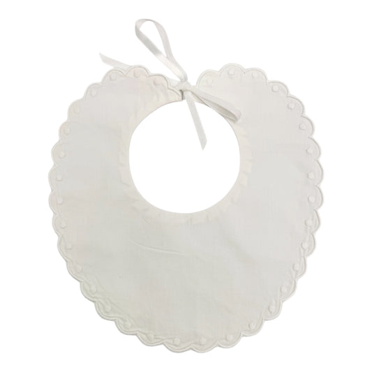 White Dots Embroidered Scalloped Bib 4802