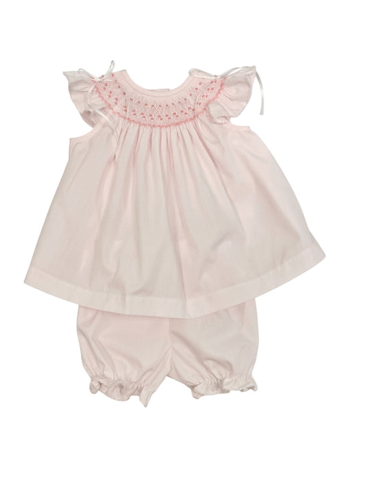 Peony Pink Smocked Bishop Set