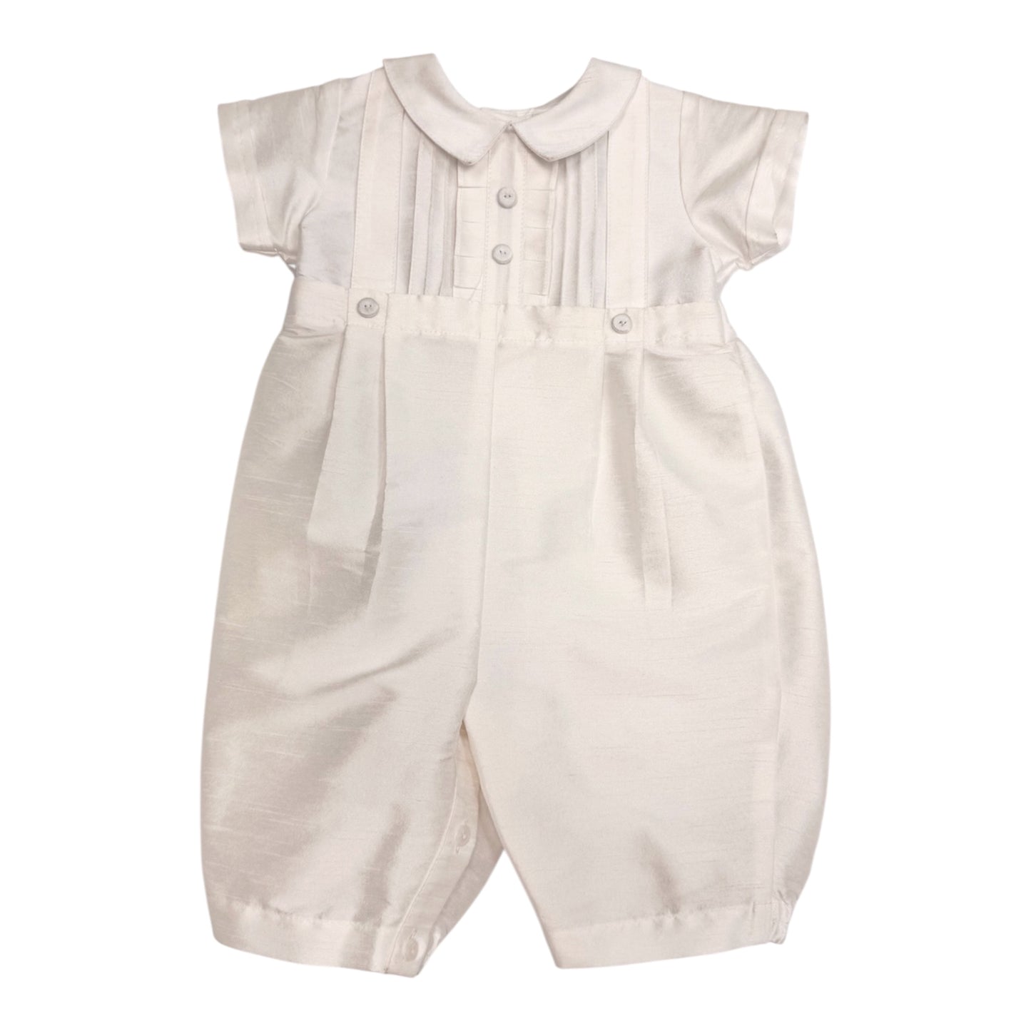 74008 Pintuck Poly Silk Romper Size 3m