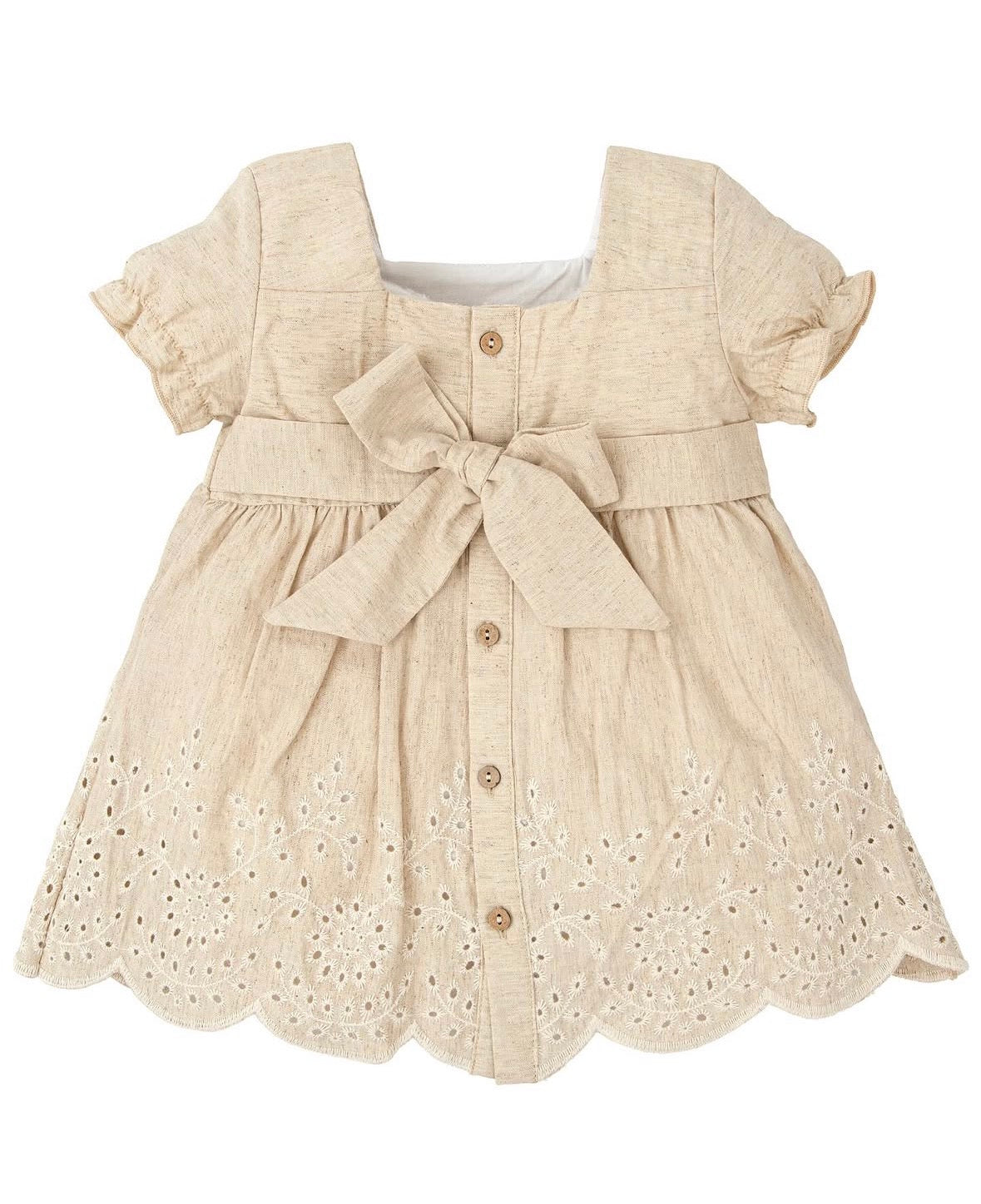 92407 Beige Linen Dress Size 2T