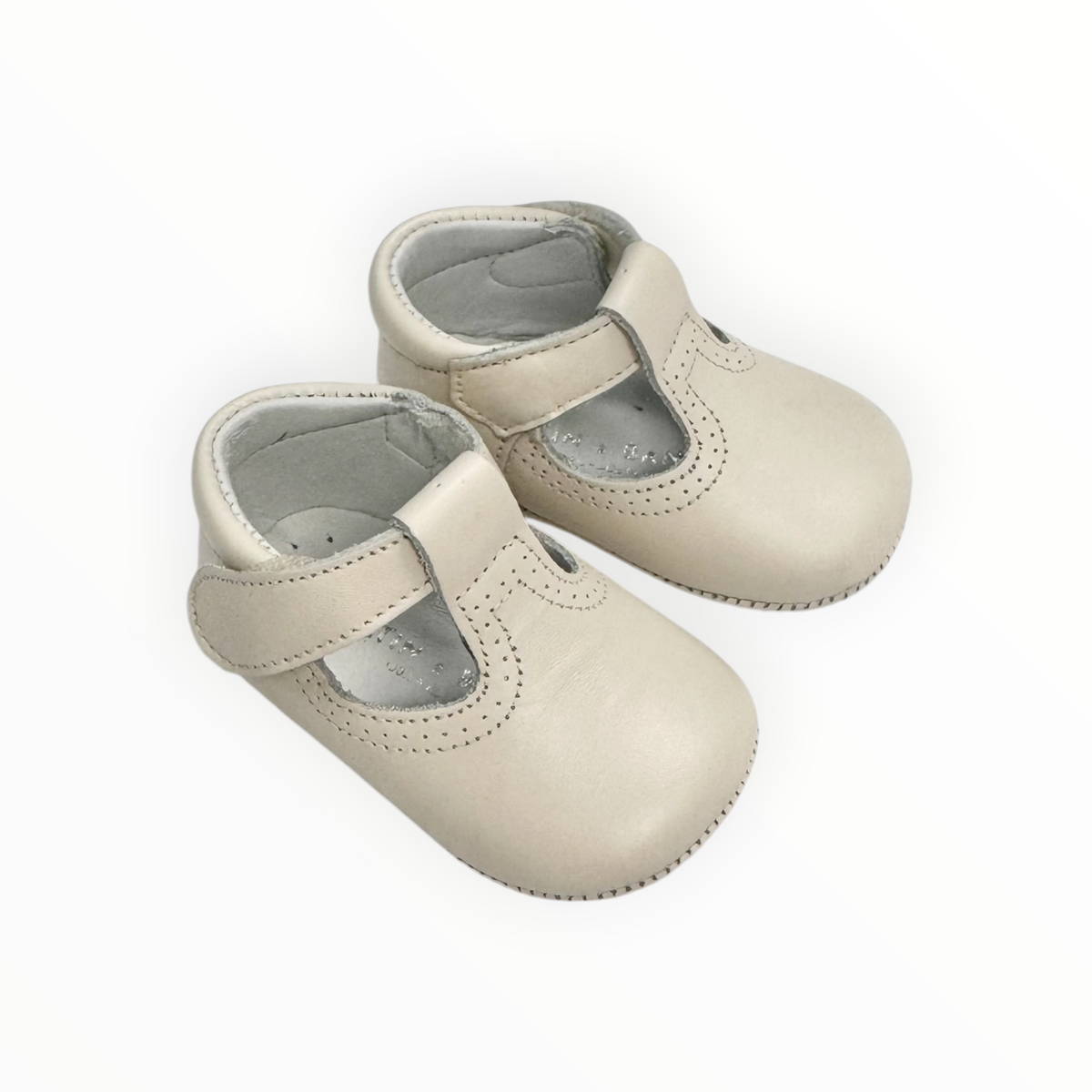 Porcelana Leather T-Strap Velcro Strap