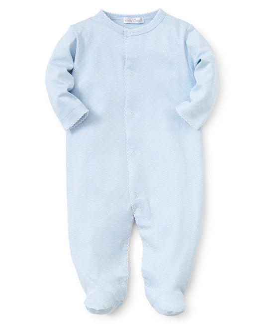 35704P - New Kissy Dots Print Footie - Light Blue/White
