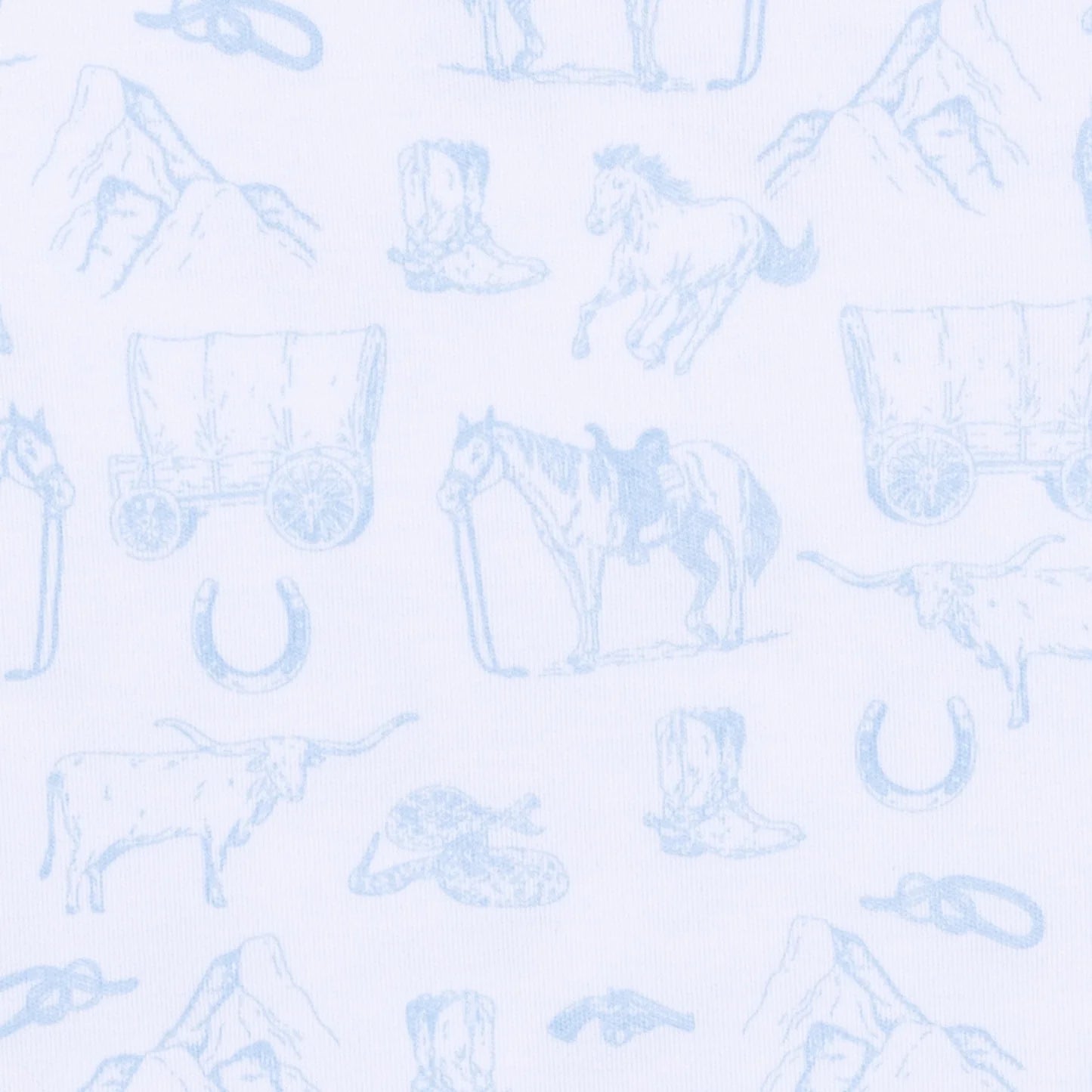 Light Blue Wild West Toile Footie