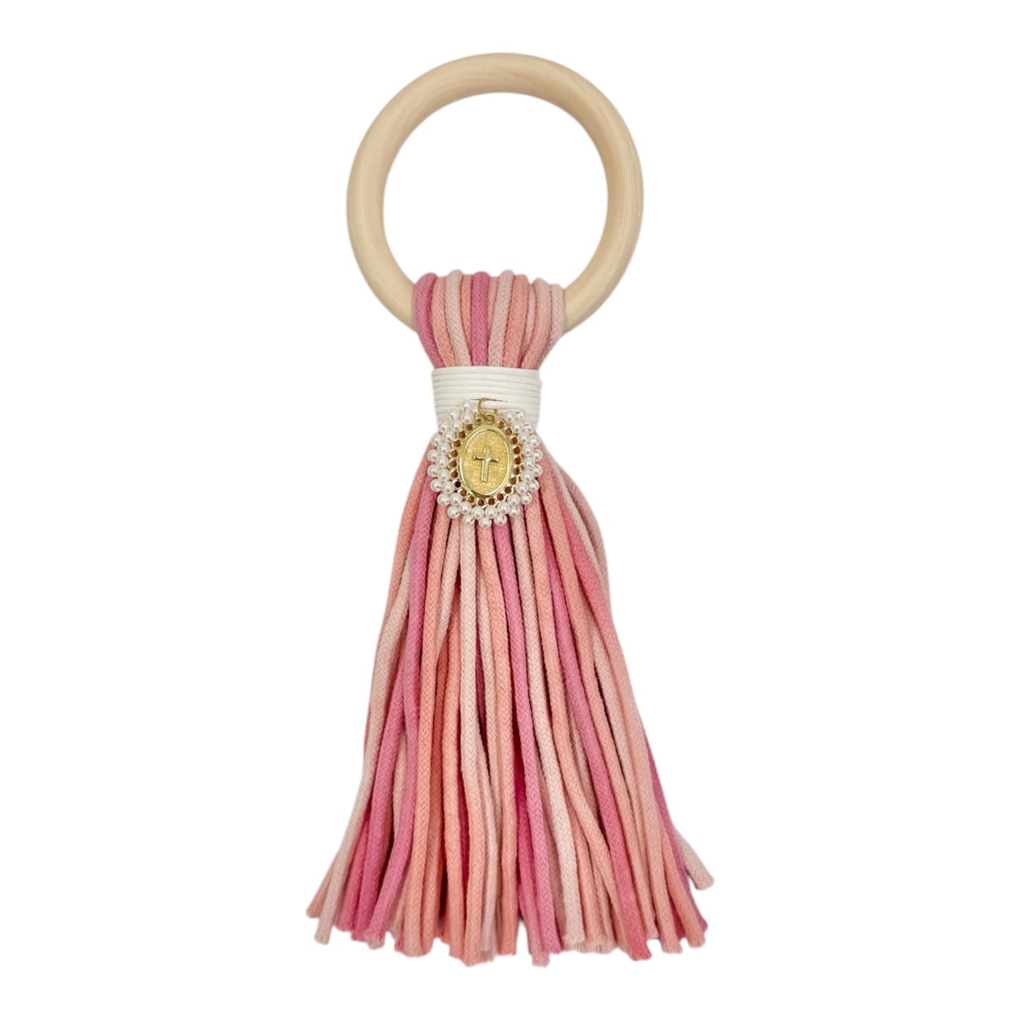 Tassel Baby Blessing Pearl Cross