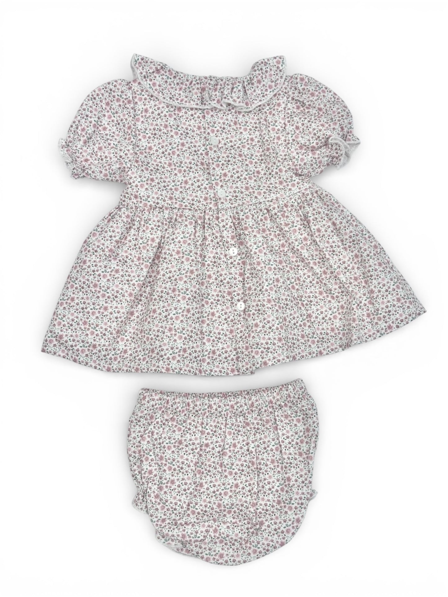 Dusty Rose Flower Print Dress Bloomers