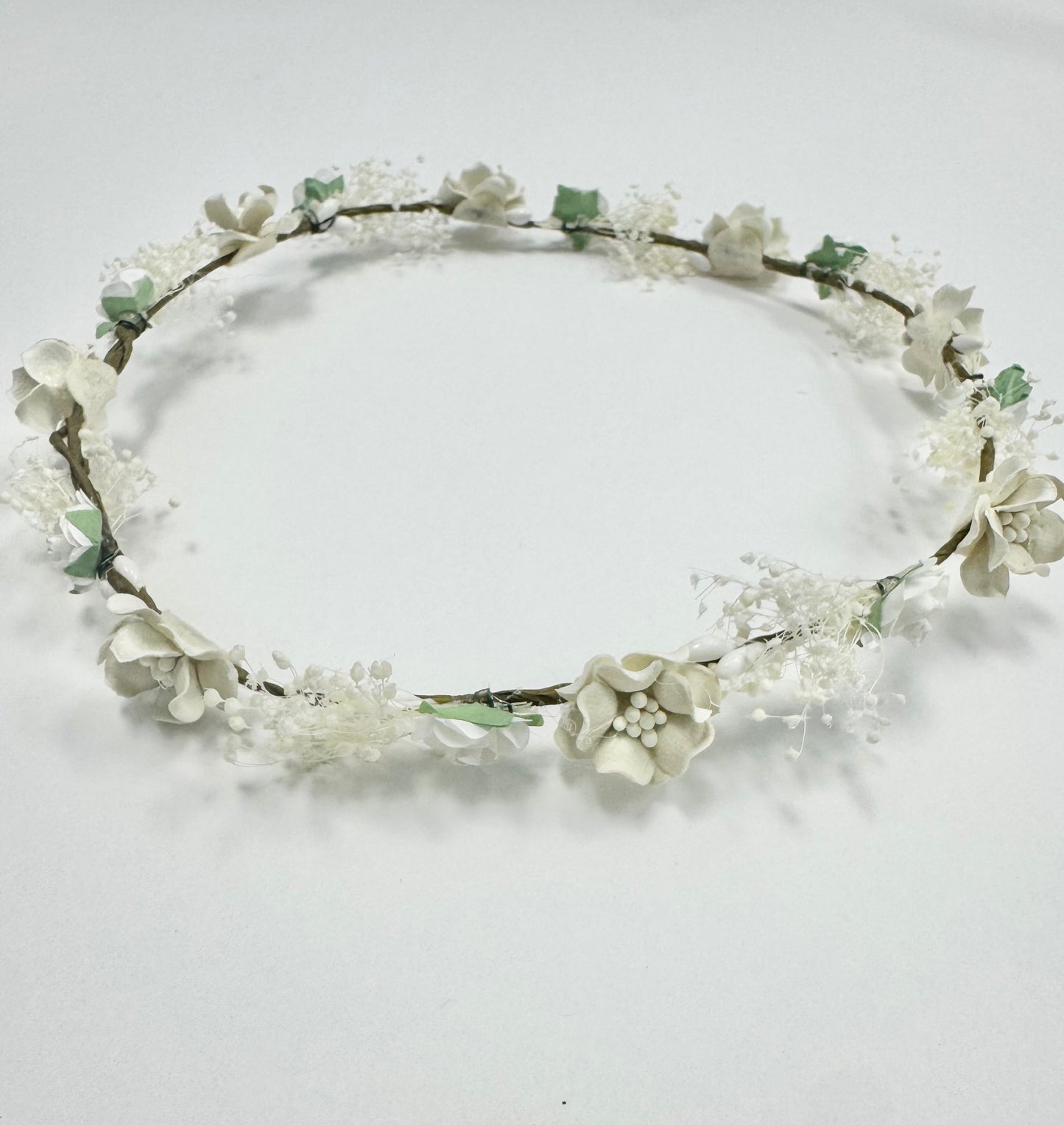 Floral Wreath Gypso & Mini Flowers Bone