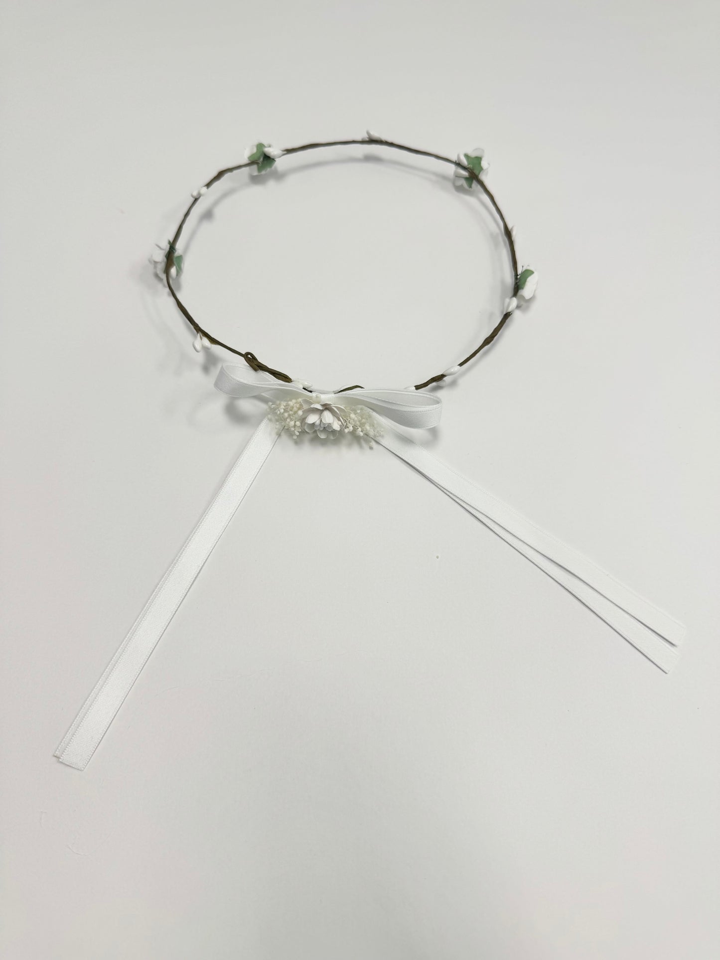 Floral Wreath with White Bow