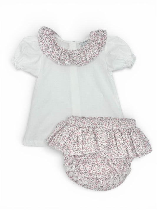 Dusty Rose Flower Bloomer Set