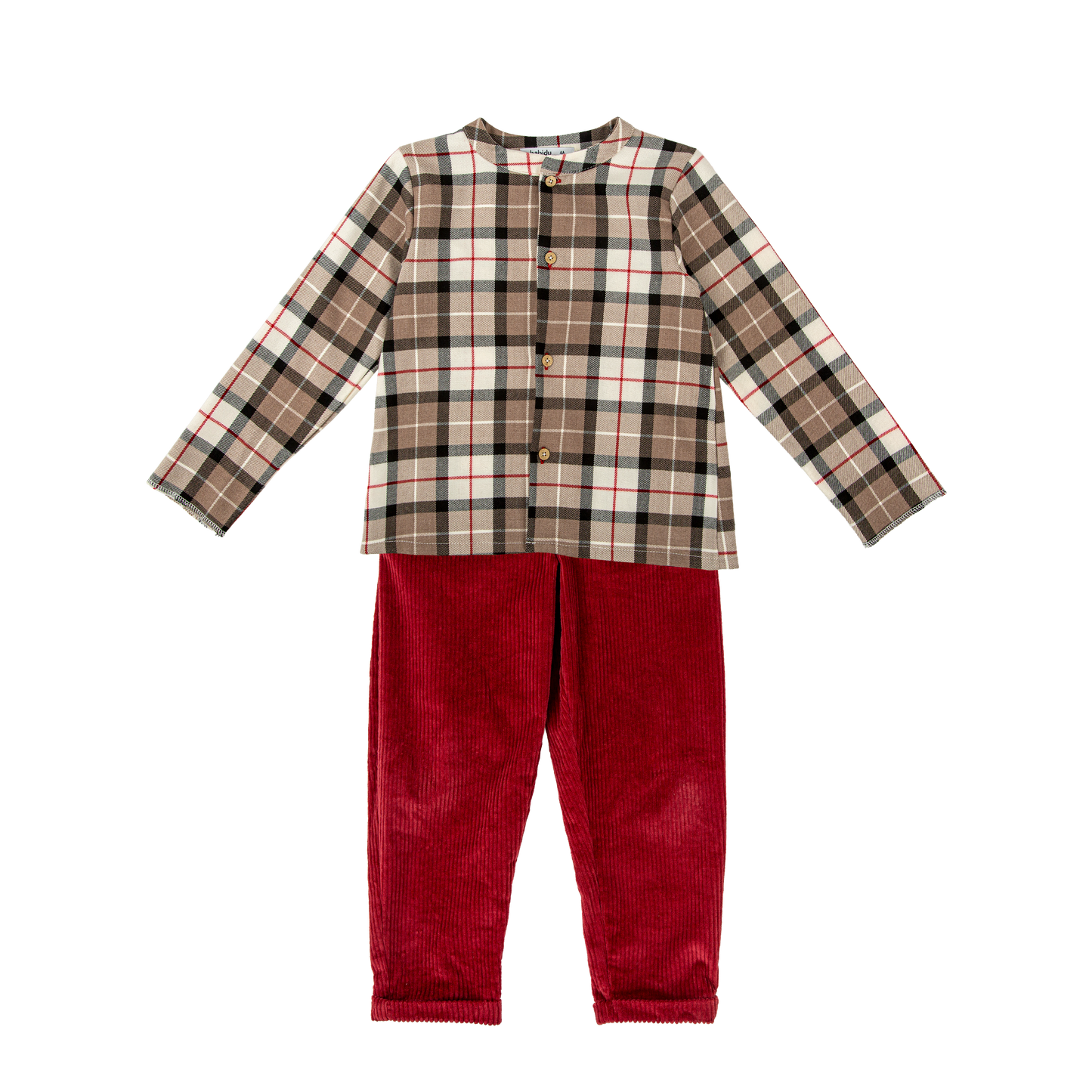 Senda Red Plaid Pants Set 40634