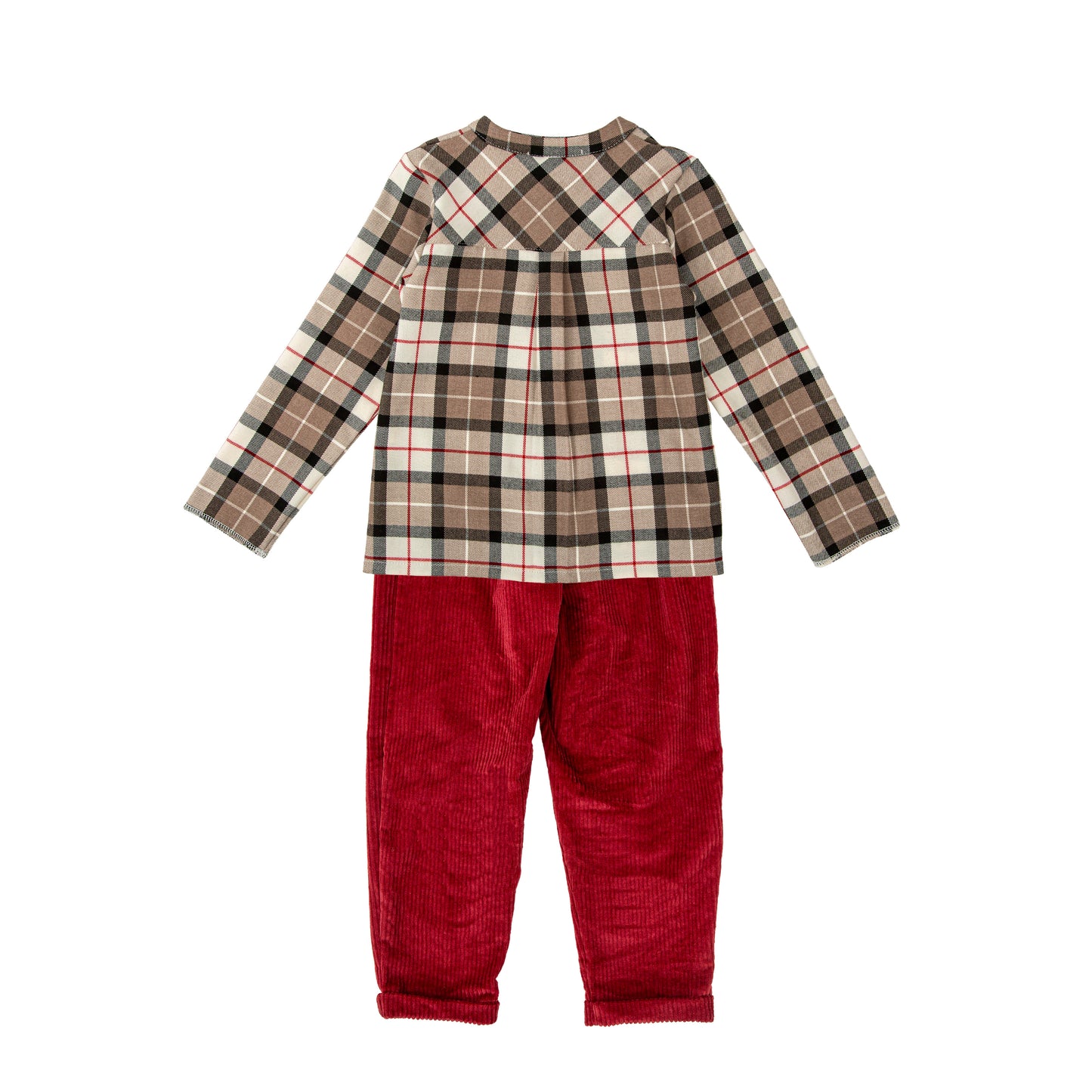 Senda Red Plaid Pants Set 40634