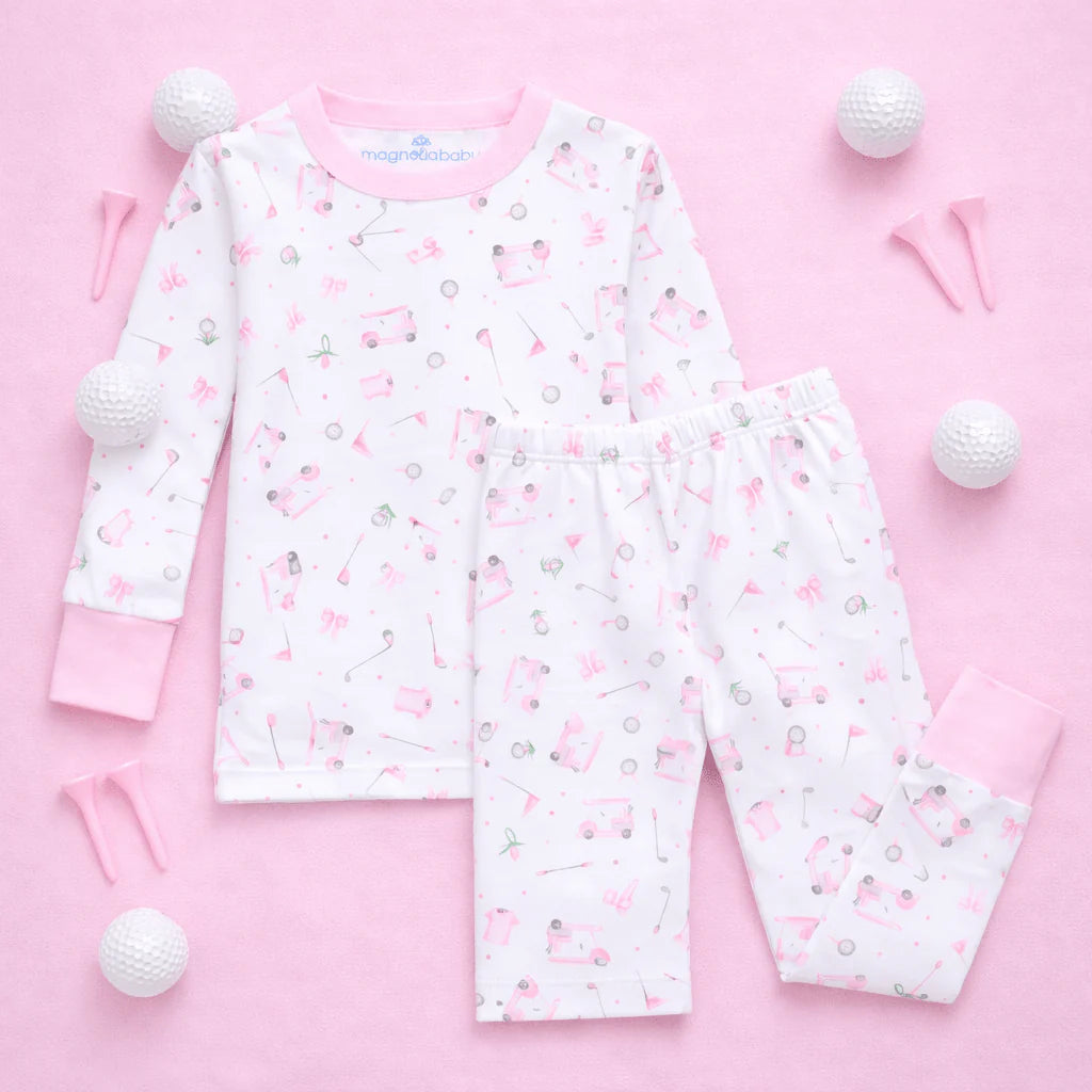 Little Golfer Pink Long Pajamas