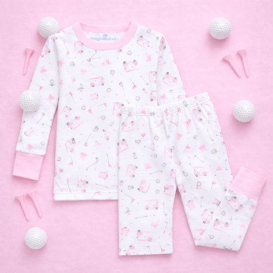 Little Golfer Pink Long Pajamas