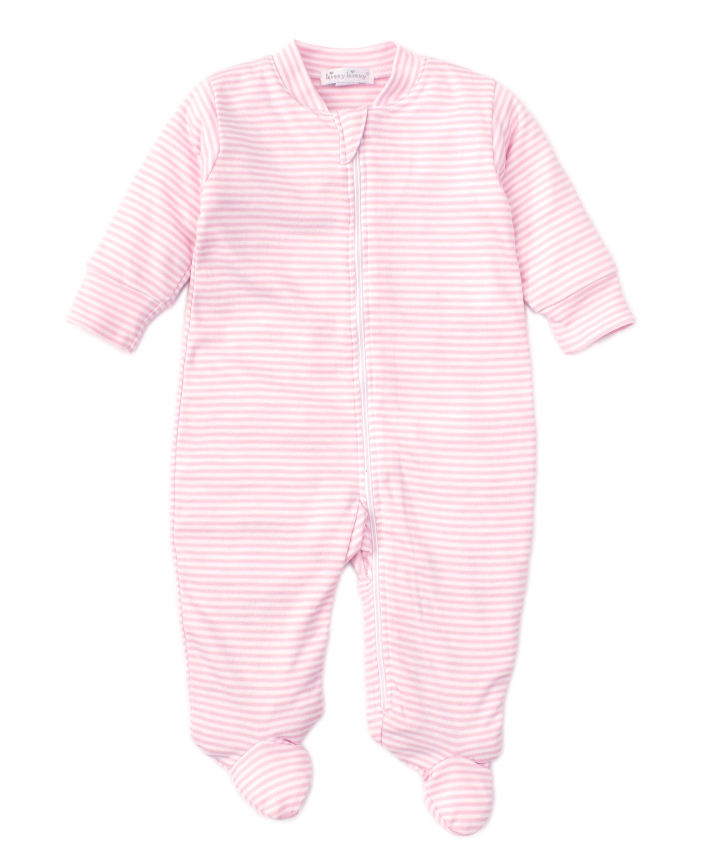 44104STZ - Stripes Footie w/ Zip - Pink