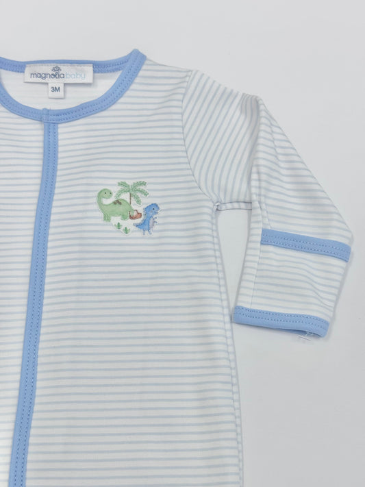 Dino Land Blue Emb Footie