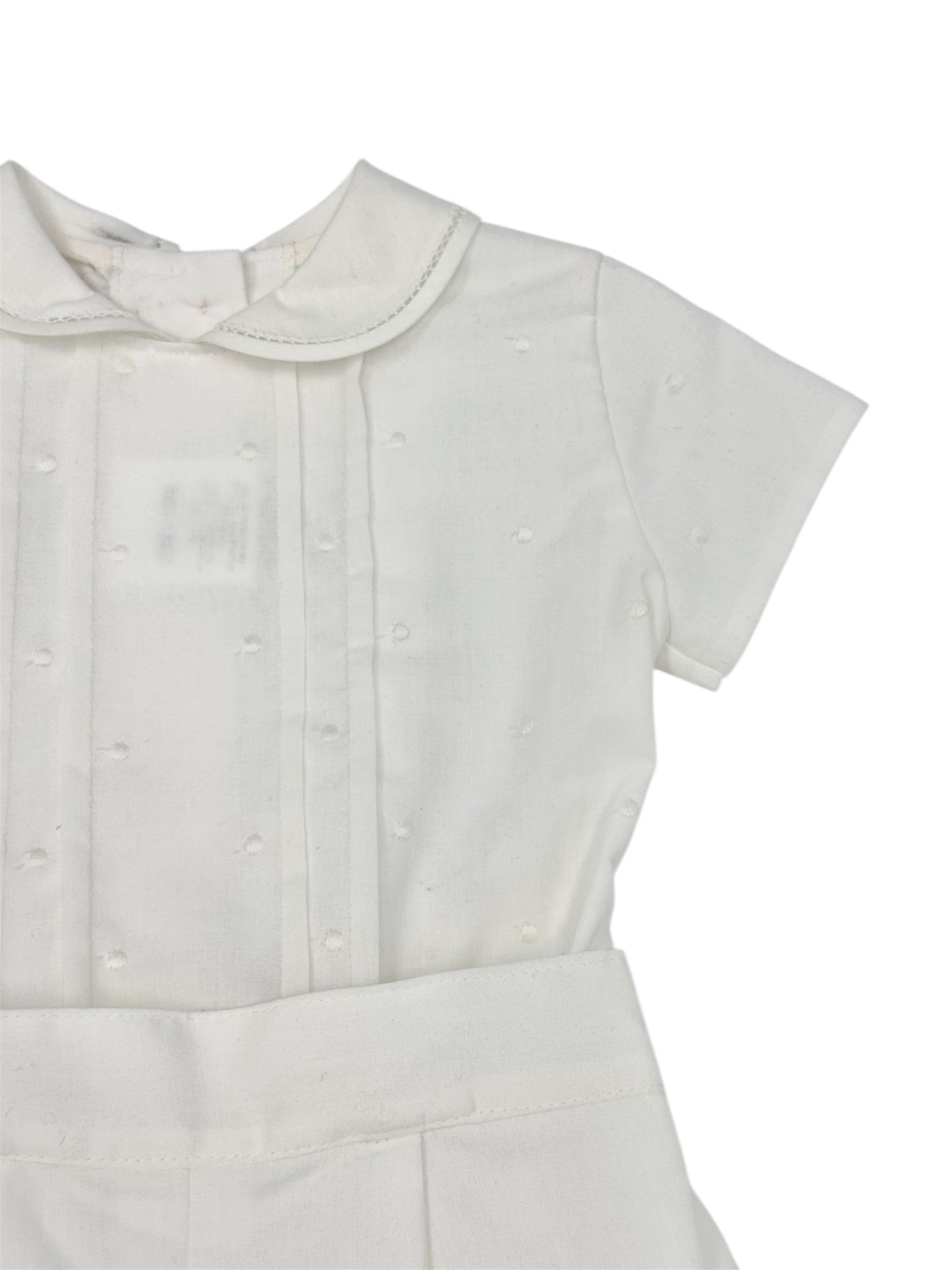 Beige Plumetti Shorts Set 481