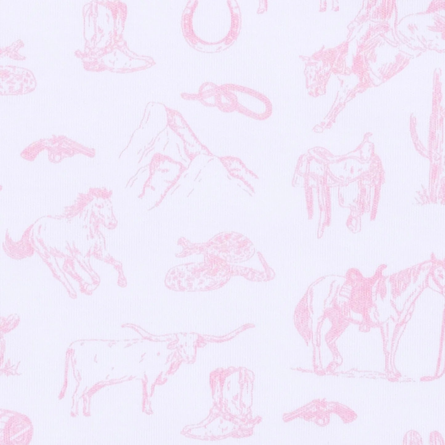 Pink Wild West Toile Long Pajamas