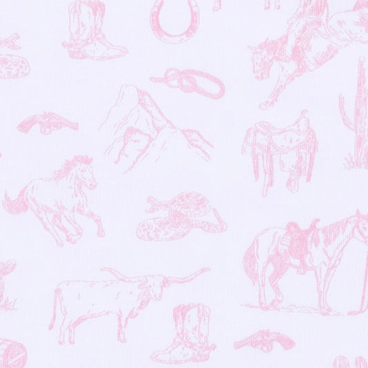 Pink Wild West Toile Long Pajamas