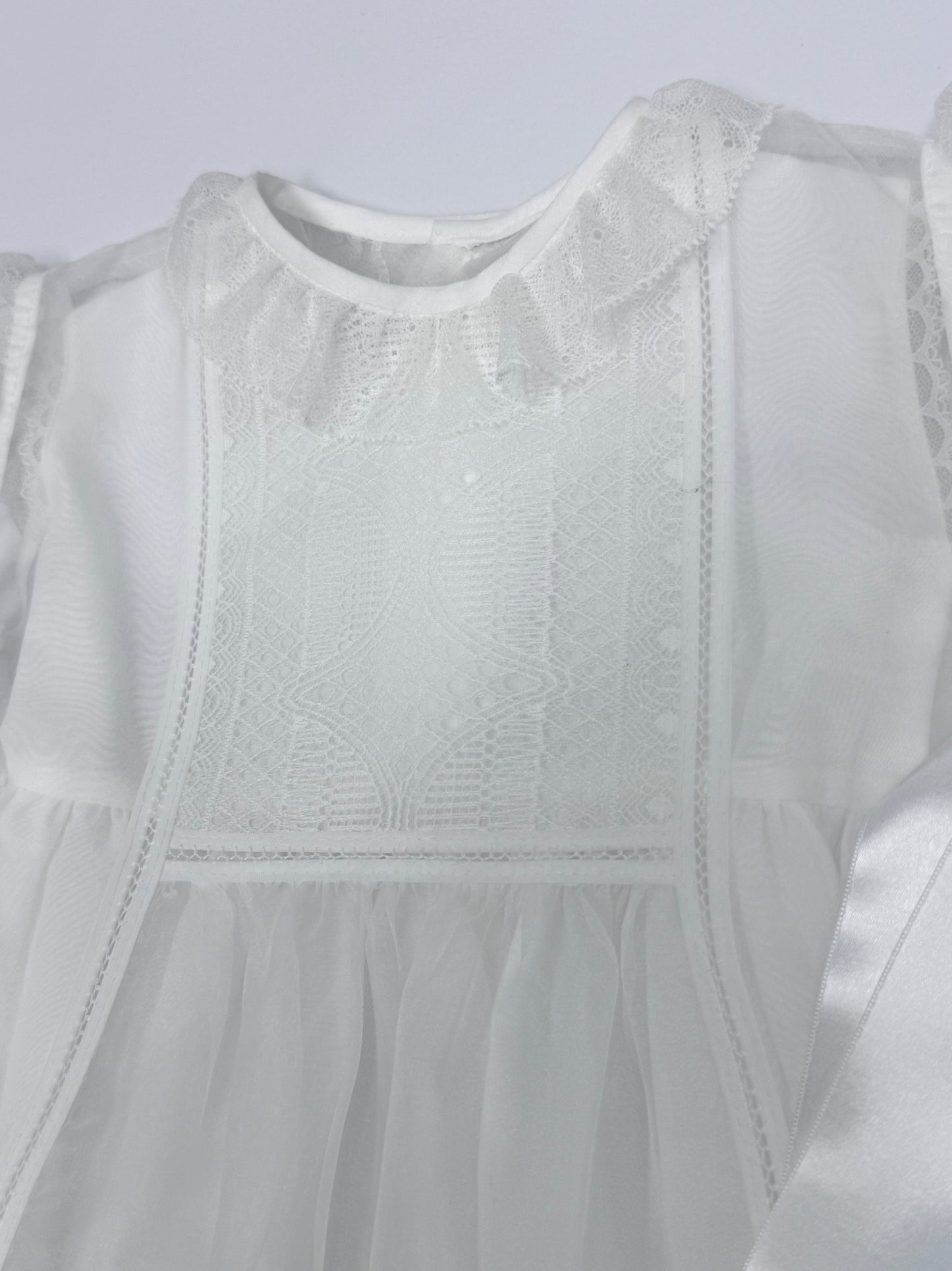 White Organza Mantilla Dress 450