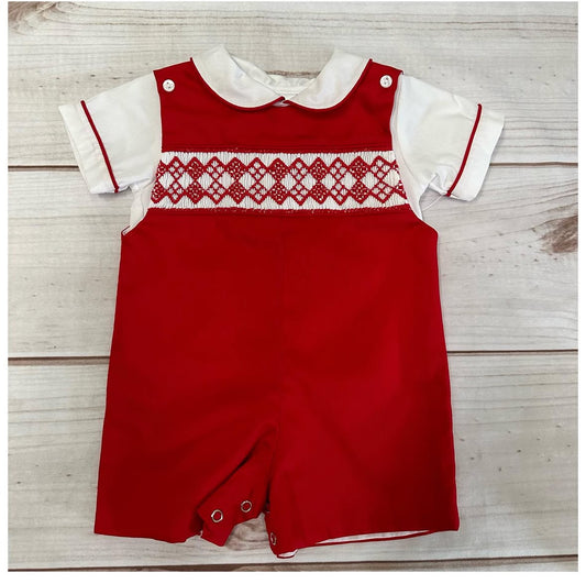H0123-3 Red Pique Overall