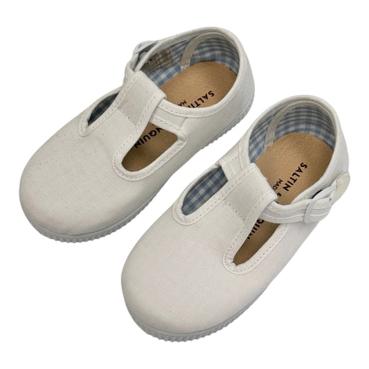 White T-Strap Canvas Sneaker