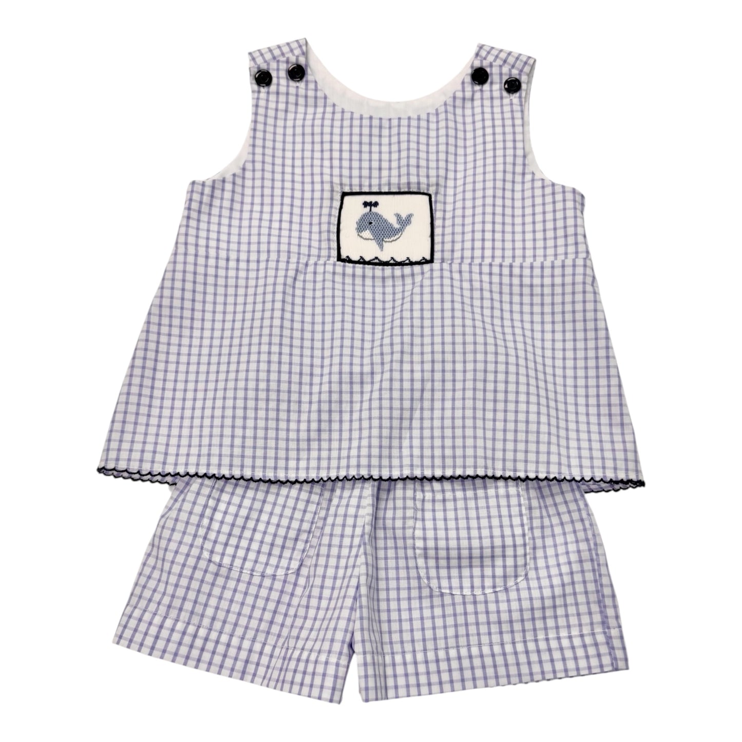 T001-4-24 Girls Whale Shorts Set *