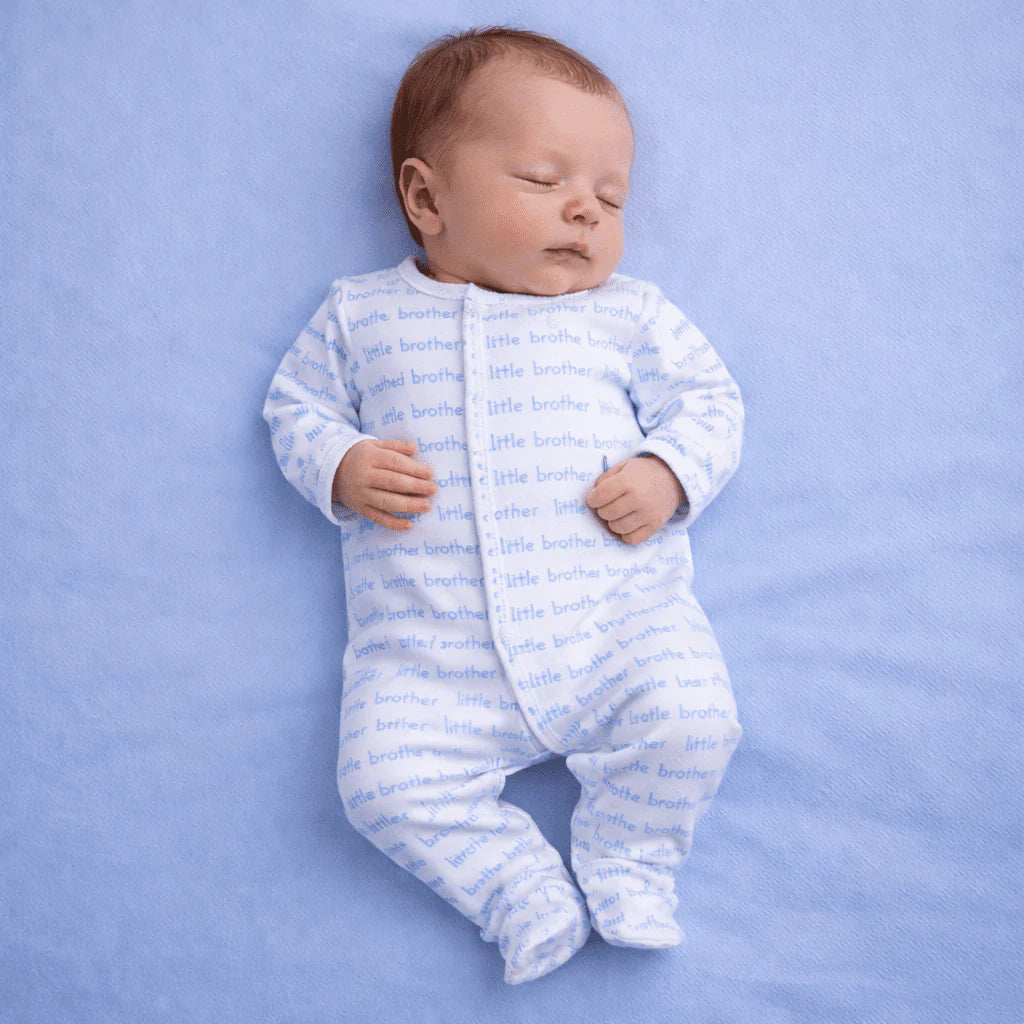 Little Brother Blue Printed Footie