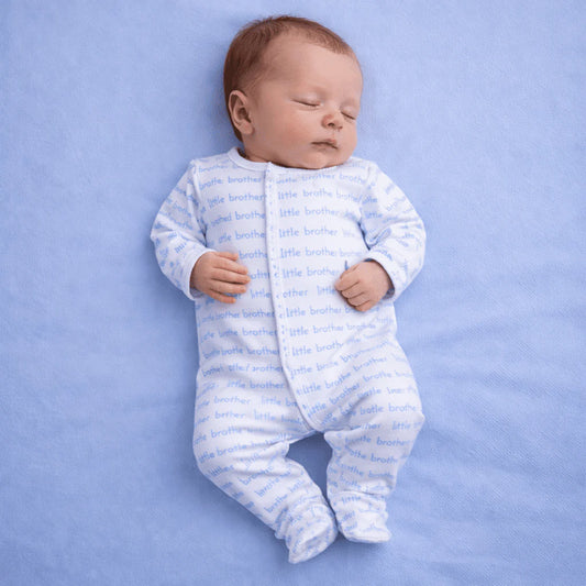 Little Brother Blue Printed Footie