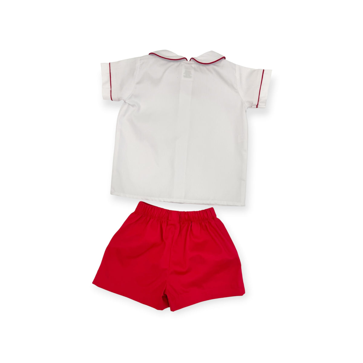 Red Pique Little Boy Short Set