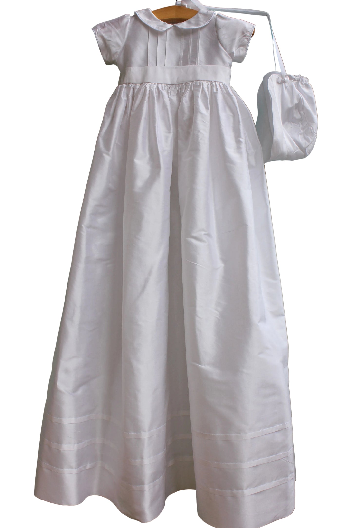 Bone Silk Christening Gown & Bonnet 5016