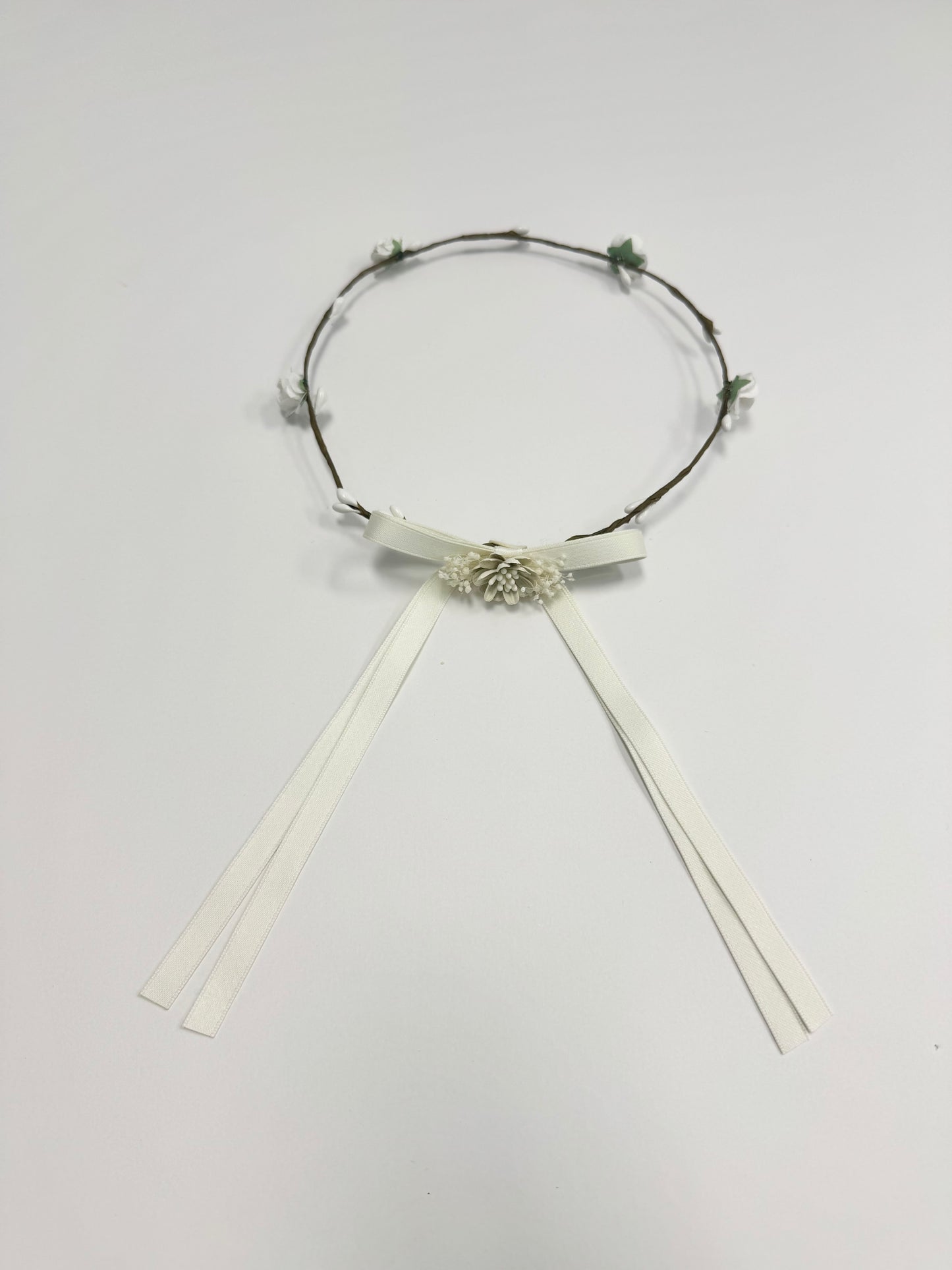 Floral Wreath with Cream Bow