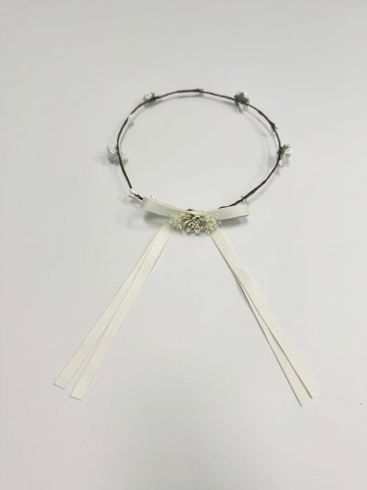 Floral Wreath with Cream Bow