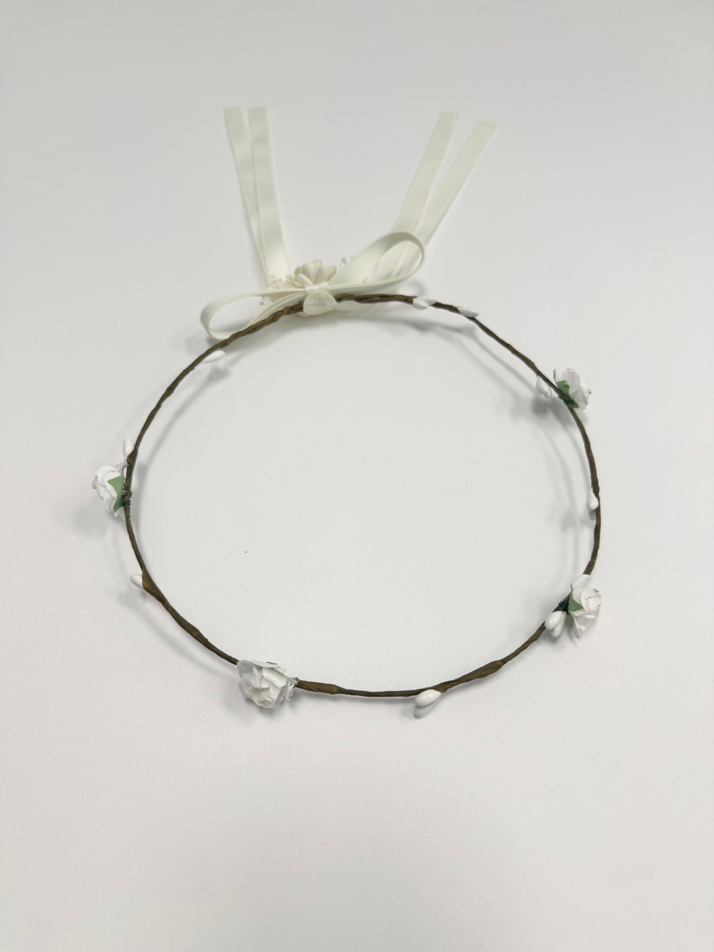 Floral Wreath with Cream Bow