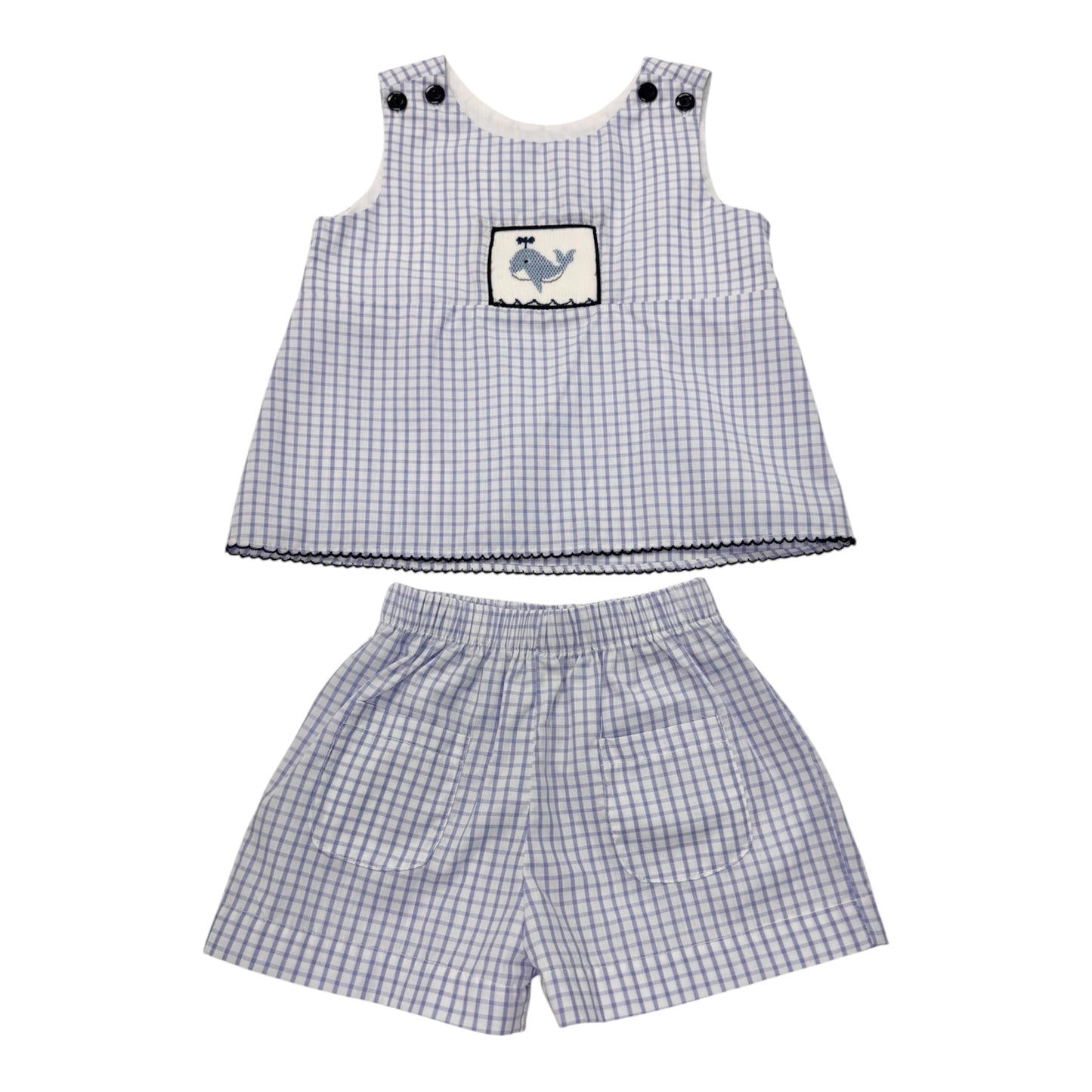 T001-4-24 Girls Whale Shorts Set *