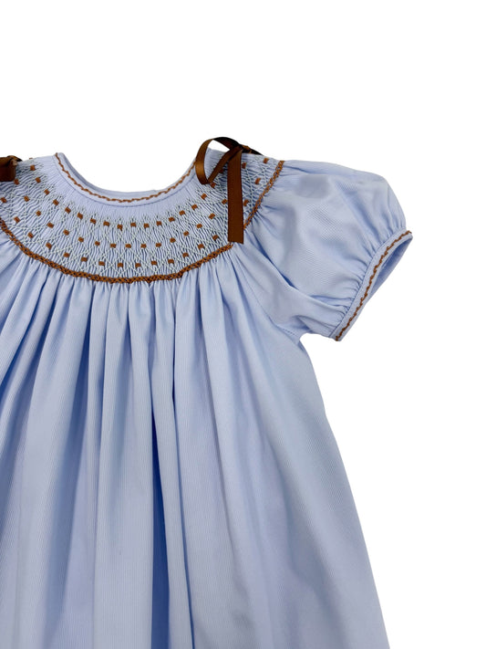 Blueberry & Chestnut Smocked Dress