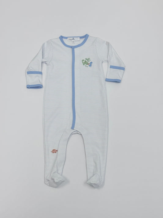 Dino Land Blue Emb Footie