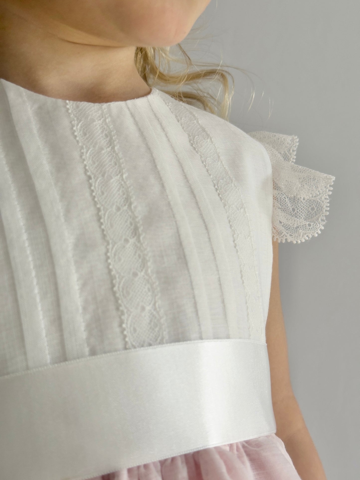 Batista Inglesa Dress White Pink 450