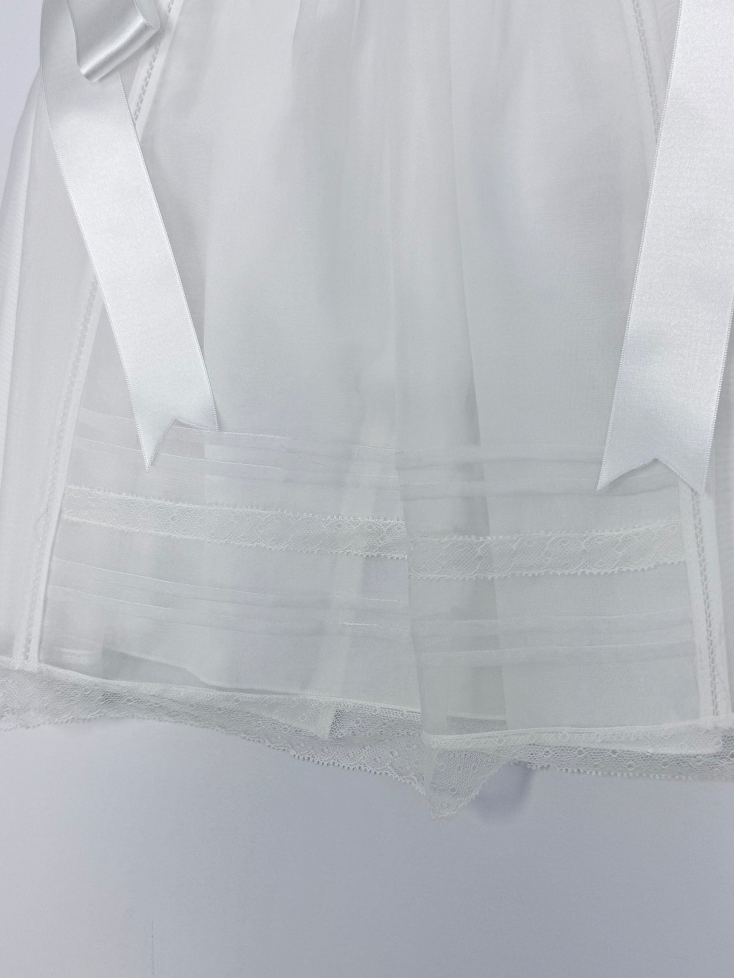 White Organza Mantilla Dress 450